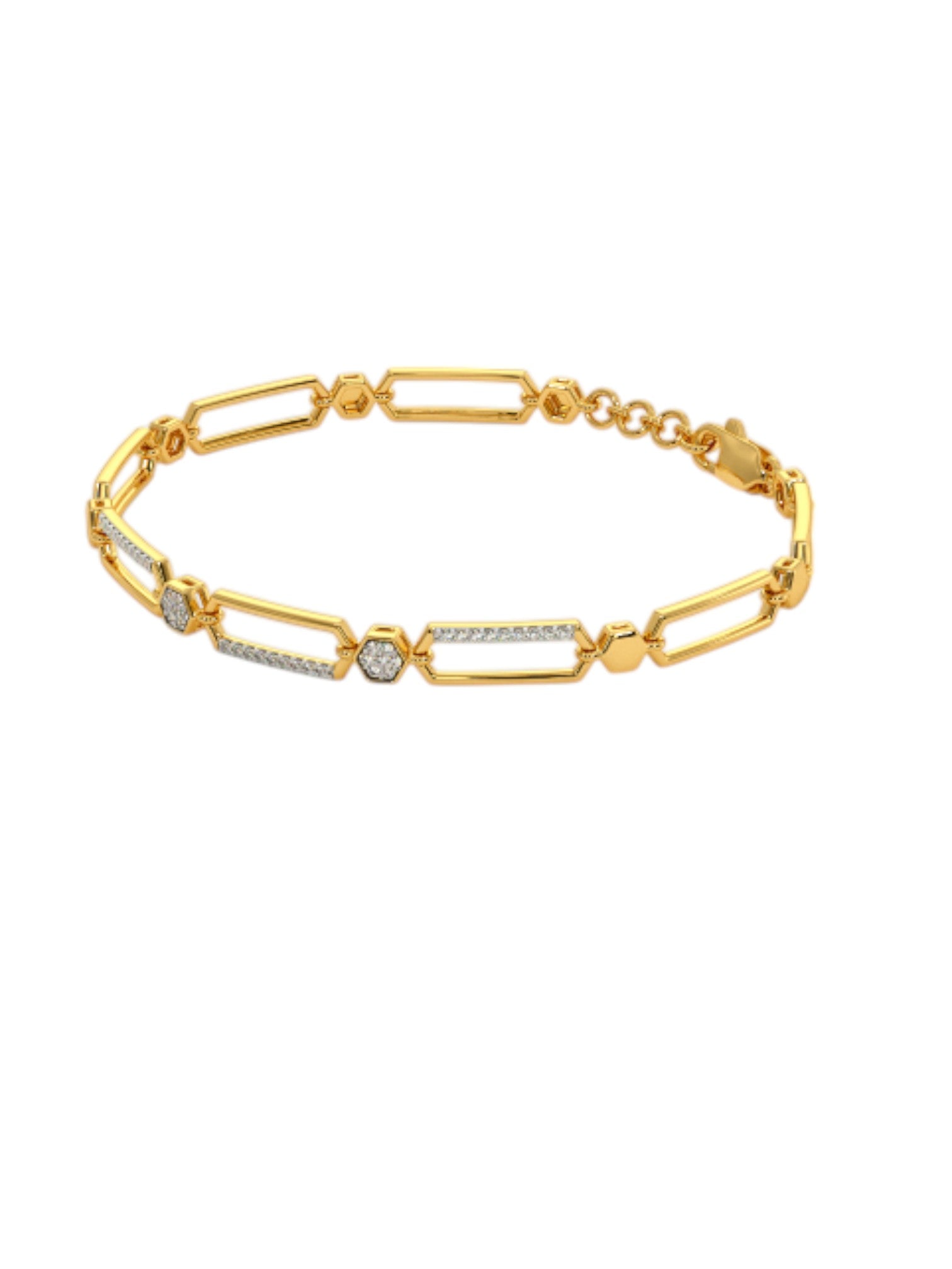Bracelet 925 Sterling Silver Elegant Gold Plated For Women By Kesardeep